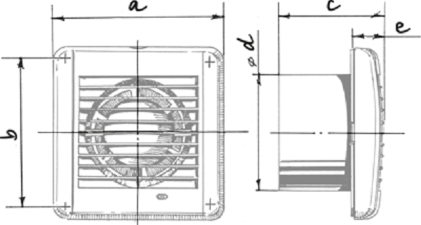 Blauberg Aero 150 Plastik Banyo Aspiratörü Ölçüleri