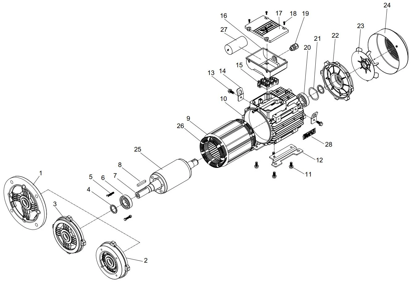 ELK Motor Yedek Parçaları - ELK 63 Tip Monofaze Motor Klemens Kutusu Kapağı