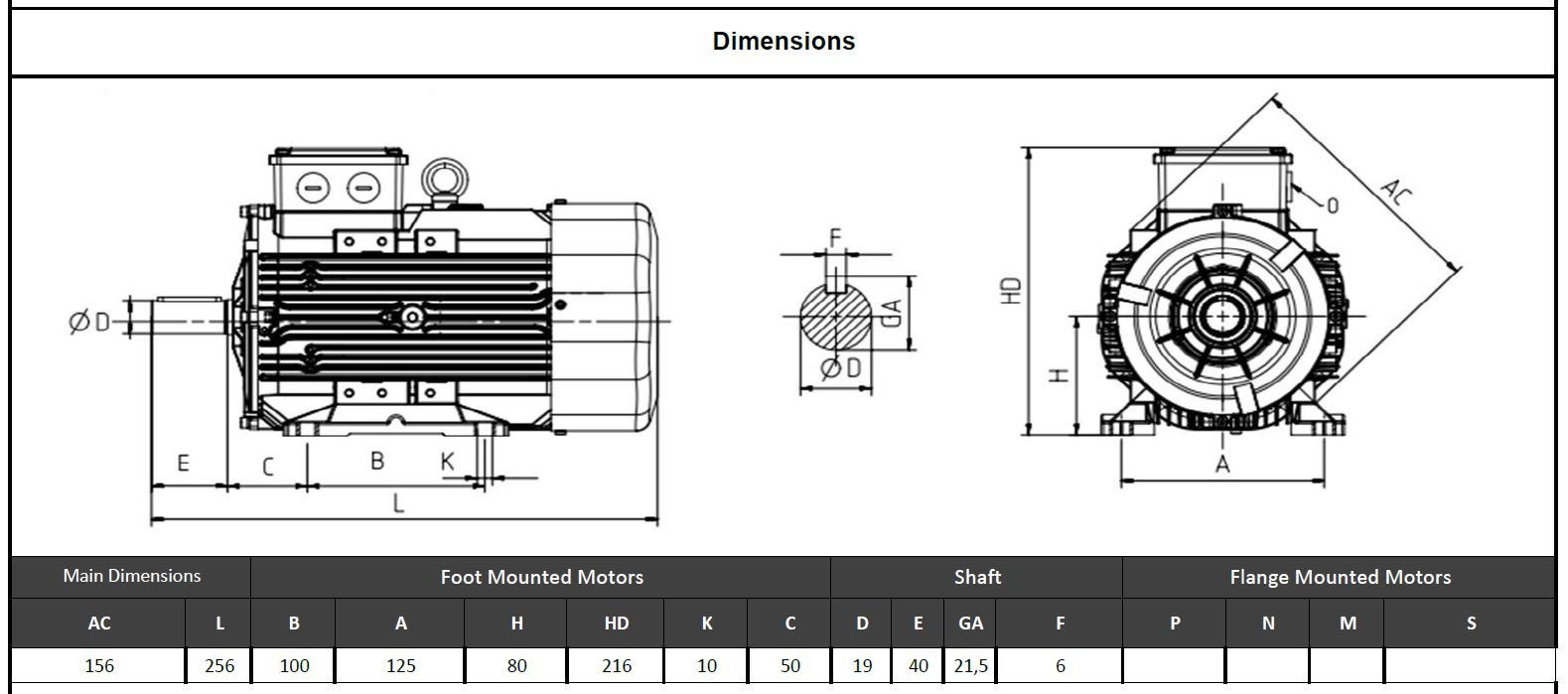 Wat 0.55 kw 1500 devir Q2NR80S4B Elektrik Motoru Ölçüleri
