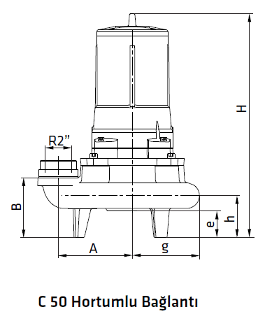 C-50 Standart Pompa Teknik Ölçüleri