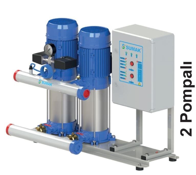 Sumak SHT12B 450/8 Kademeli 2x3,5 kw Dikey Milli Hidrofor