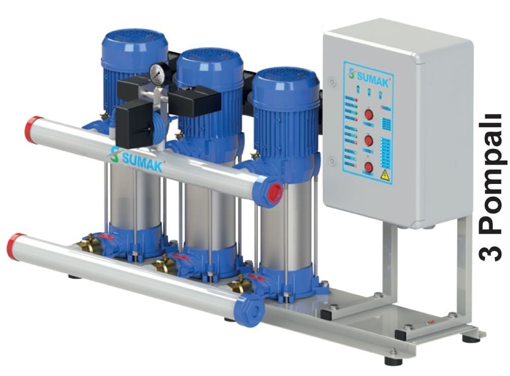 Sumak SHT12C 450/8 Kademeli 3x3,5 kw Dikey Milli Hidrofor