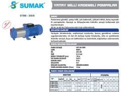 SUMAK SYM8-300/8 Yatay Milli Kademeli Pompa