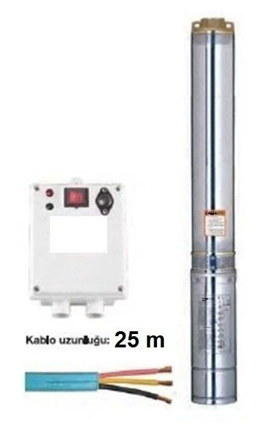 Atlantis Blu 4SDM1007-1.1 4\'\' Derin Kuyu Dalgıç Pompa (25m Kablolu + Pano)