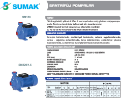 SUMAK SM220/1.5-S Sıcak Su Pompası