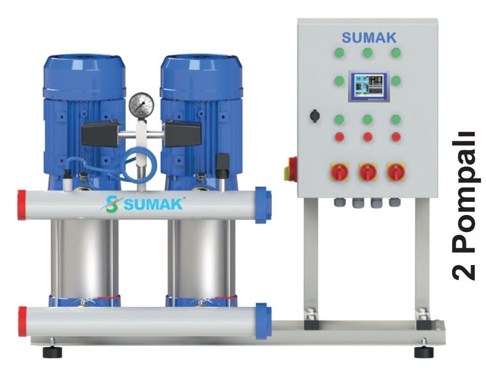 Sumak SHT16B 750/6 PFK 2x5,5 kw Frekans Kontrollü Dikey Milli Hidrofor