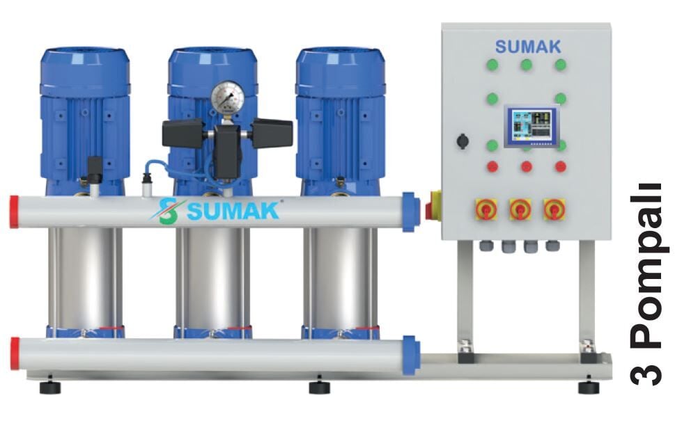 Sumak SHT8C 400/10 PFK 3x3 kw Frekans Kontrollü Dikey Milli Hidrofor