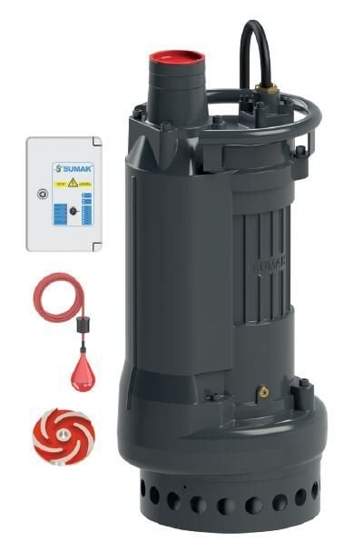 SUMAK SDT 75/3Z Gömlek Soğutmalı Vortex Drenaj Dalgıç Pompası