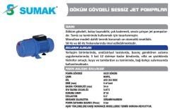 SUMAK SMJK150/4 Döküm Gövdeli Sessiz Jet Pompa