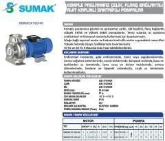 SUMAK SMINOX 160/40 - 316 Paslanmaz Santrifüj Pompa 4 HP