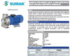 SUMAK SMINOX 200/50 - 316 Paslanmaz Santrifüj Pompa 15 HP