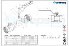 Klepsan 1'' Küresel Yangın Vanası PN16