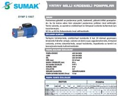 SUMAK SYMP 3 100/7 Paslanmaz Kademeli Pompa 1 HP