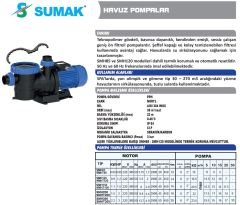 SUMAK SMH200 Ön Filtreli Havuz Pompası