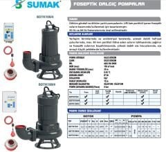 SDTK 150/4 SUMAK Döküm Gövdeli Trifaze Foseptik Dalgıç Pompası