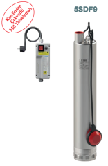 SUMAK 5SDF9 Flatörlü 5'' Paslanmaz Derin Kuyu Dalgıç Pompa