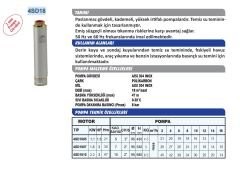 SUMAK 4SD1807 4'' Derin Kuyu Dalgıç Pompası