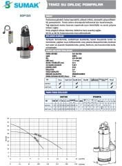 SUMAK SDF 8/3 Temiz Su Dalgıç Pompa