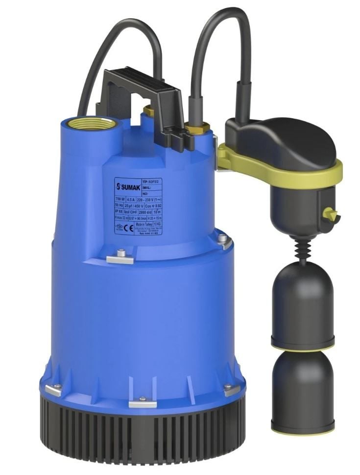 SUMAK SDF 13A Asansör Flatörlü Drenaj Dalgıç Pompa
