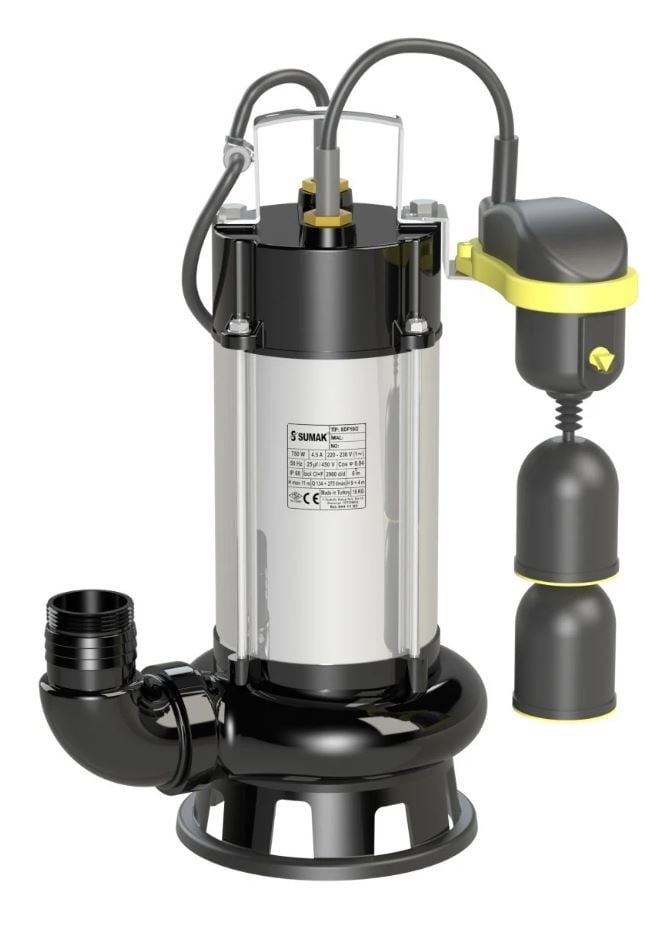 SUMAK SDF 18/2-A Asansör Flatörlü Atık Su Dalgıç Pompa