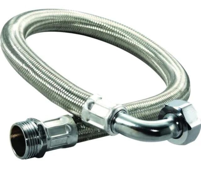 50 Cm 1 1/4'' Paslanmaz Örgülü Dirsekli Fleks Hortum