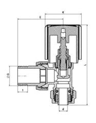 Klepsan 1/2'' Ekonomik Köşe Radyatör Vanası 16x2