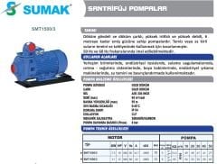 SUMAK SMT1500/3 Trifaze Santrifüj Pompa