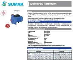 SUMAK SMT150-A Trifaze Santrifüj Pompa