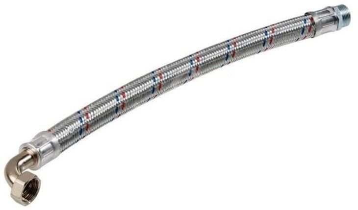 70 Cm 1 1/4 Galvaniz Örgülü Dirsekli Fleks Hortum