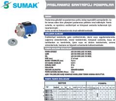 SUMAK SMINOX/K-150T Paslanmaz Trifaze Santrifüj Pompa