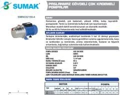 SUMAK SMINOX/150-4 Paslanmaz Kademeli Pompa