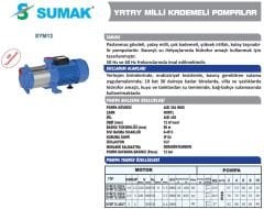 SUMAK SYMT12-300/6 Trifaze Yatay Milli Kademeli Pompa