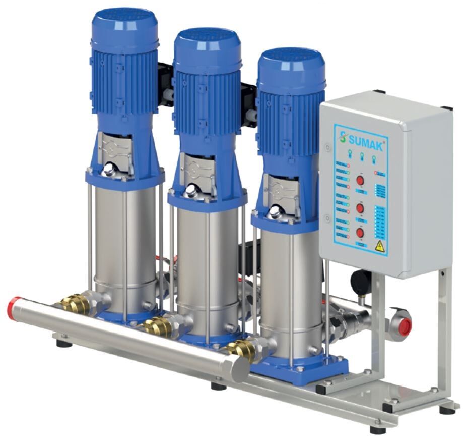 Sumak SHTP16 C 550/10 Kademeli 3x4 kw Komple Paslanmaz Dikey Milli Hidrofor