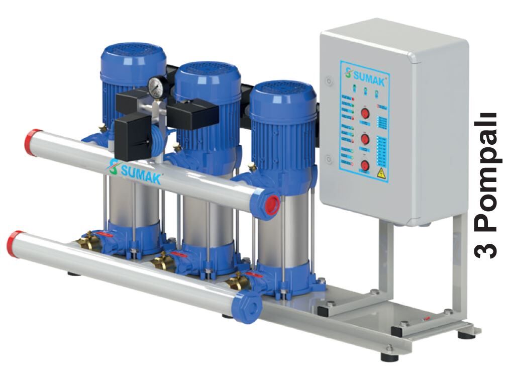 Sumak SHT6C 180/10 Kademeli 3x1,35 kw Dikey Milli Hidrofor